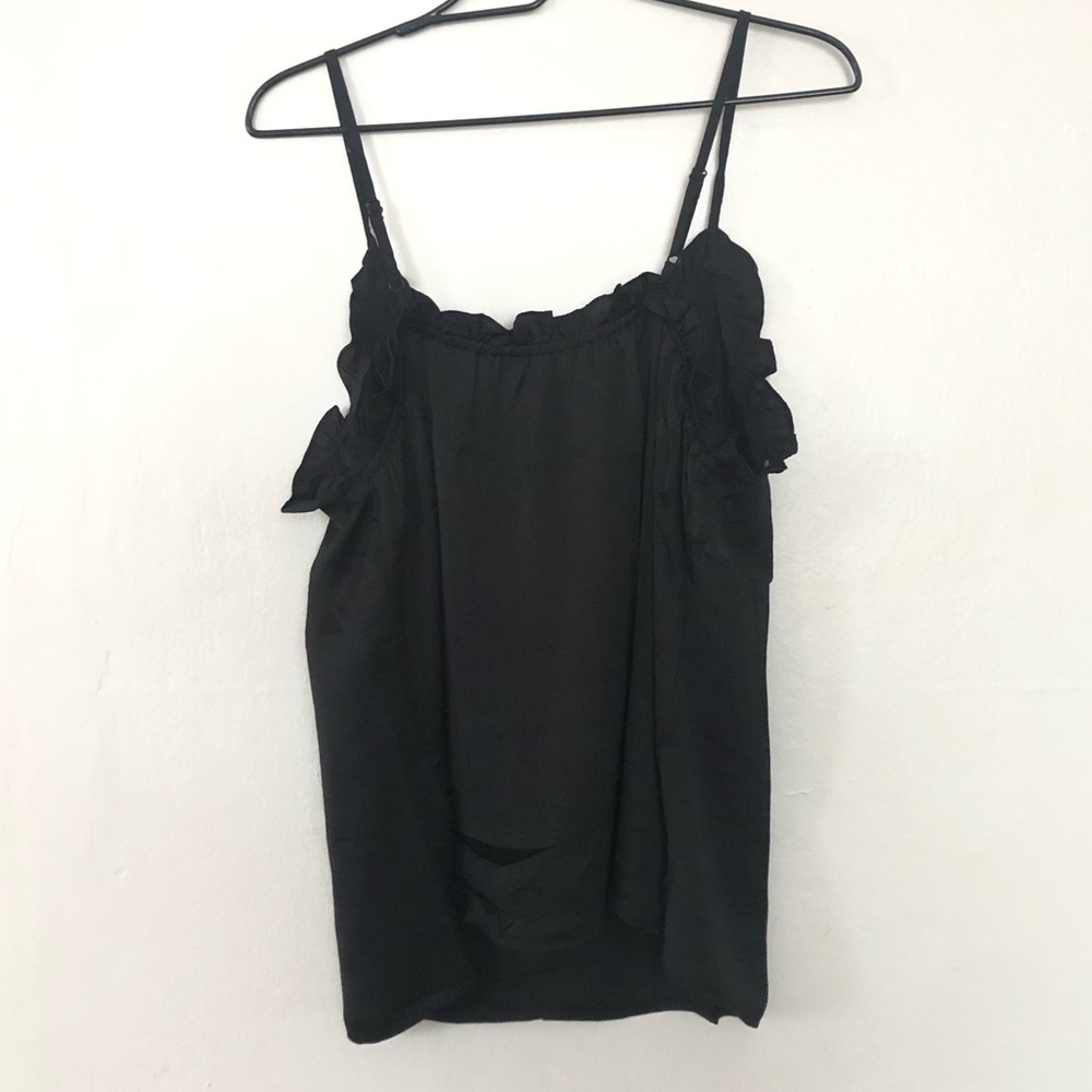 Evita Black Ruffles Adjustable Strap Tank Top NEW - Picture 12 of 12